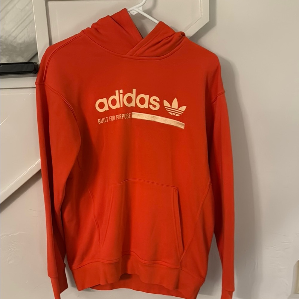 adidas Red Hoodie Sweatshirt with Logo